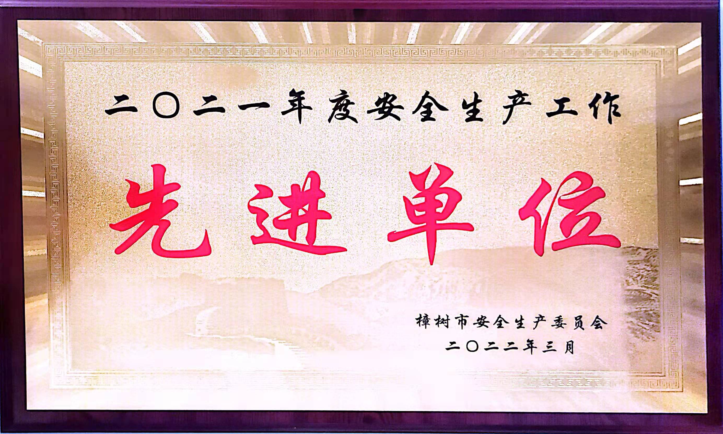2021年度安全生產(chǎn)工作 先進單位